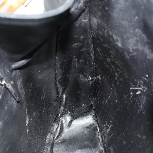 GUCCI Bamboo Hand Bag Leather Black Gold 001 001 - Picture 16 of 16